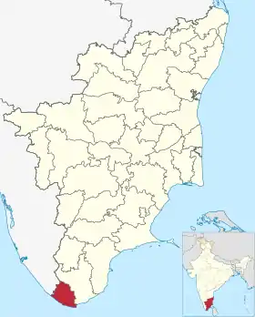 Localisation de District de Kanniyakumari