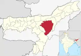 Localisation de District de Karbi Anglong যোৰহাট জিলা