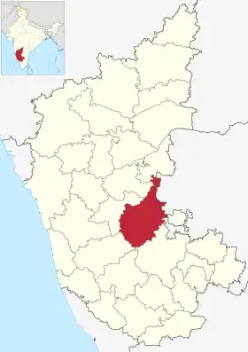 Localisation de District de Chitradurgaಚಿತ್ರದುರ್ಗ ಜಿಲ್ಲೆ