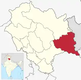 Localisation de District de Kinnaurकिन्नौर जिला