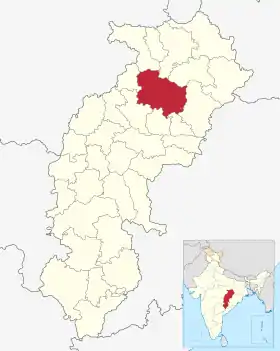 Localisation de District de Korba