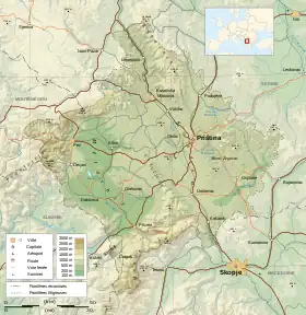 carte : Géographie du Kosovo