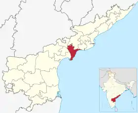 Localisation de District de Krishnaకృష్ణా జిల్లా