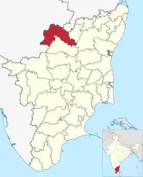 Localisation de District de Krishnagiri
