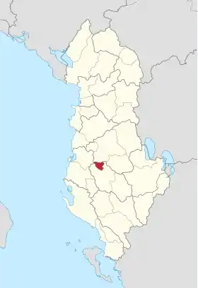 Localisation de District de Kuçovë