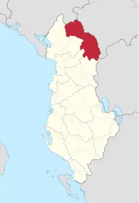 Localisation de Préfecture de Kukës