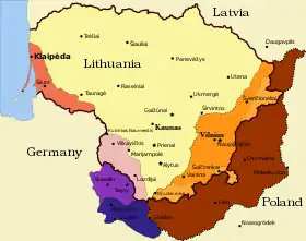 La formation des frontières de la Lituanie.