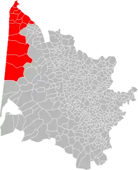 Localisation de Communauté de communes Médoc Atlantique