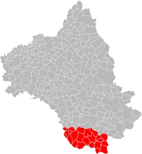 Localisation de Communauté de communes Monts, Rance et Rougier