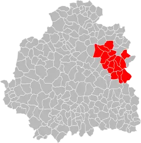 Localisation de Communauté de communes  de Champagne berrichonne