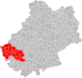 Localisation de Communauté de communes de la Vallée du Lot et du Vignoble