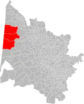 Localisation de Communauté de communesdes Lacs Médocains