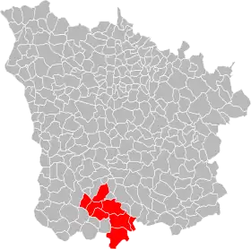 Localisation de Communauté de communes du Sud-Nivernais