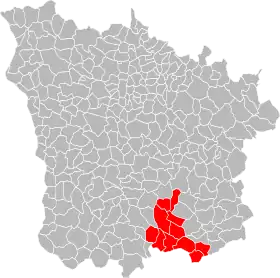 Localisation de Communauté de communes entre Loire et Morvan