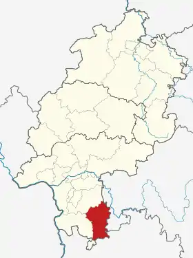 Localisation de Arrondissement de l'Odenwald