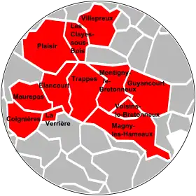 Localisation de Saint-Quentin-en-YvelinesCommunauté d’agglomération