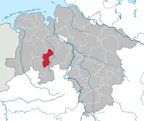 Localisation de Arrondissement de Vechta