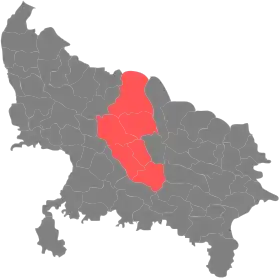Localisation de Division de Lucknow