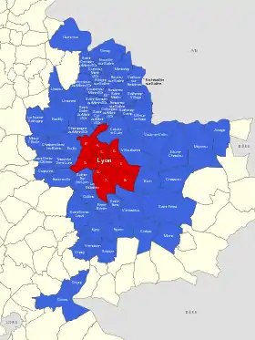 Localisation de Communauté urbaine de Lyon