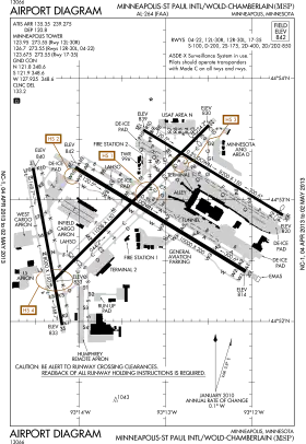 Plan de l'aéroport de Minneapolis-Saint-Paul.