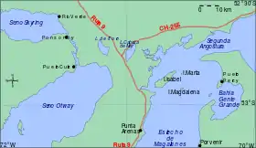 Les îles Marta, Magdalena et Isabel au nord-est de Punta Arenas