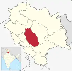 Localisation de District de Mandi मंडी जिला