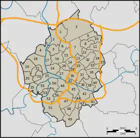 Localisation de Ville-Haute de Charleroi