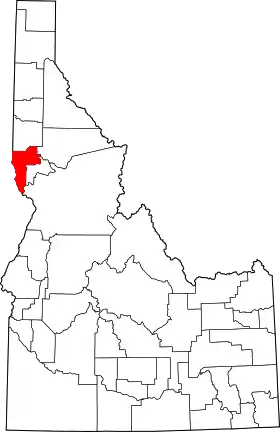 Localisation de Comté des Nez-Percés(Nez Perce County)