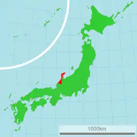 Localisation de Préfecture d'Ishikawa