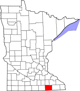 Localisation de Comté de Mower(en) Mower County