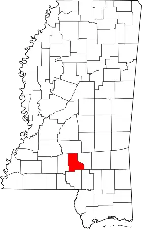 Localisation de Comté de Jefferson Davis(Jefferson Davis County)