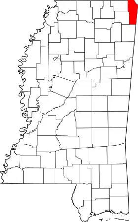 Localisation de Comté de Tishomingo(Tishomingo County)