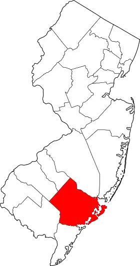 Localisation de Comté d'Atlantic(Atlantic County)