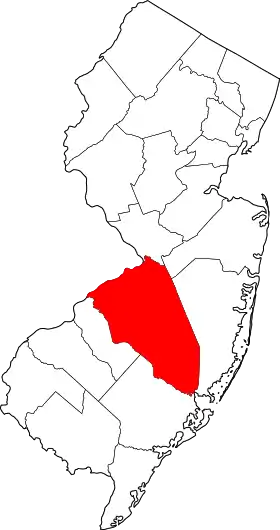 Localisation de Comté de Burlington(Burlington County)