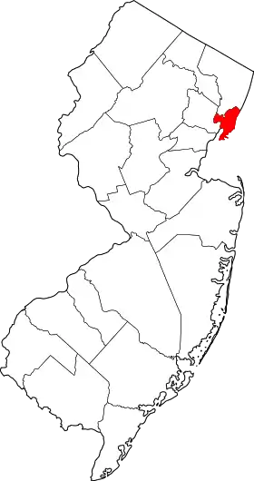 Localisation de Comté de Hudson(Hudson County)