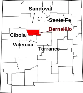 Localisation de Comté de Bernalillo(Bernalillo County)