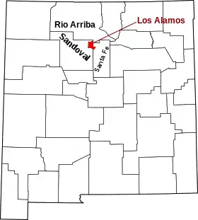 Localisation de Comté de Los Alamos(Los Alamos County)