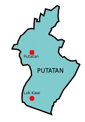 Localisation de District de Putatan