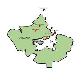 Localisation de District de Sandakan