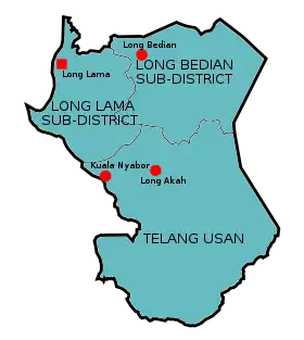 Localisation de District de Telang Usan