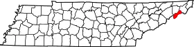 Localisation de Comté d'Unicoi(Unicoi County)
