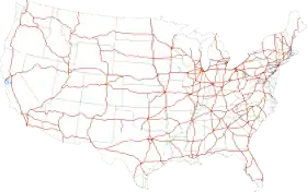 Autoroutes Inter-États primaires dans les 48 états contigus