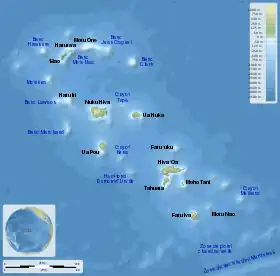 Carte des îles Marquises.