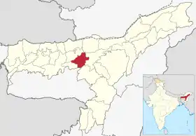 Localisation de District de Marigaonassamais : মৰিগাঁও জিলা