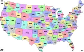 Bureaux de prévisions du NWS dans les États-Unis contigus.