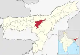 Localisation de District de Nagaon(assamais : নগাঁও জিলা)