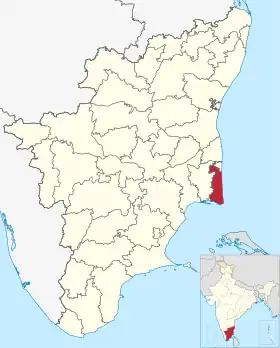 Localisation de District de Nagapattinam