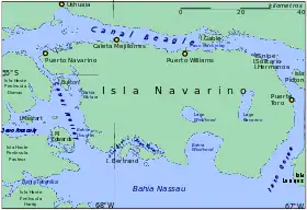 Cartographie de l'île Navarino