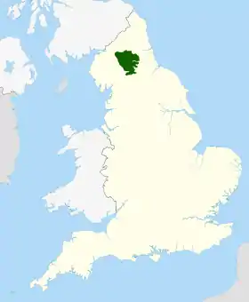 Carte de localisation des North pennines.