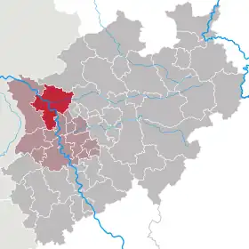 Localisation de Arrondissement de Wesel